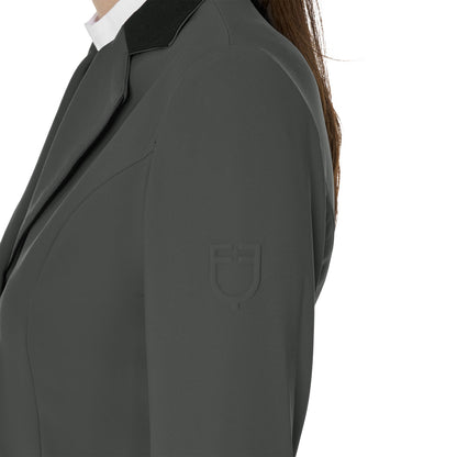 Chaqueta de mujer de concurso de tres botones Equestro - Grey/Black