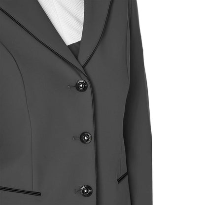 Chaqueta de mujer de concurso de tres botones Equestro - Grey/Black