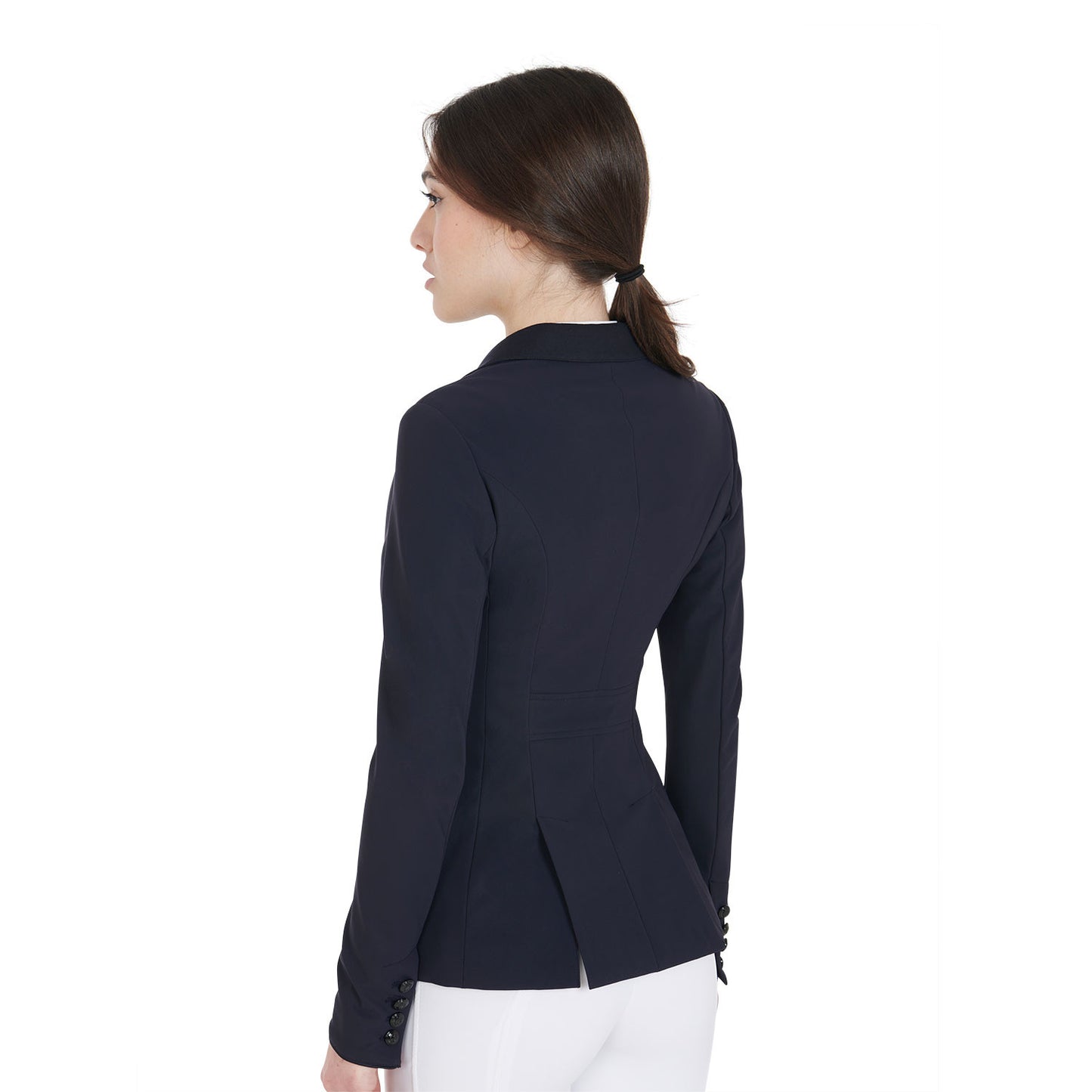 Chaqueta de mujer de concurso de tres botones Equestro - Azul marino