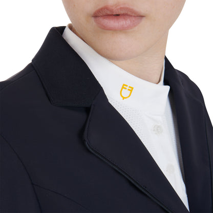 Chaqueta de mujer de concurso de tres botones Equestro - Azul marino