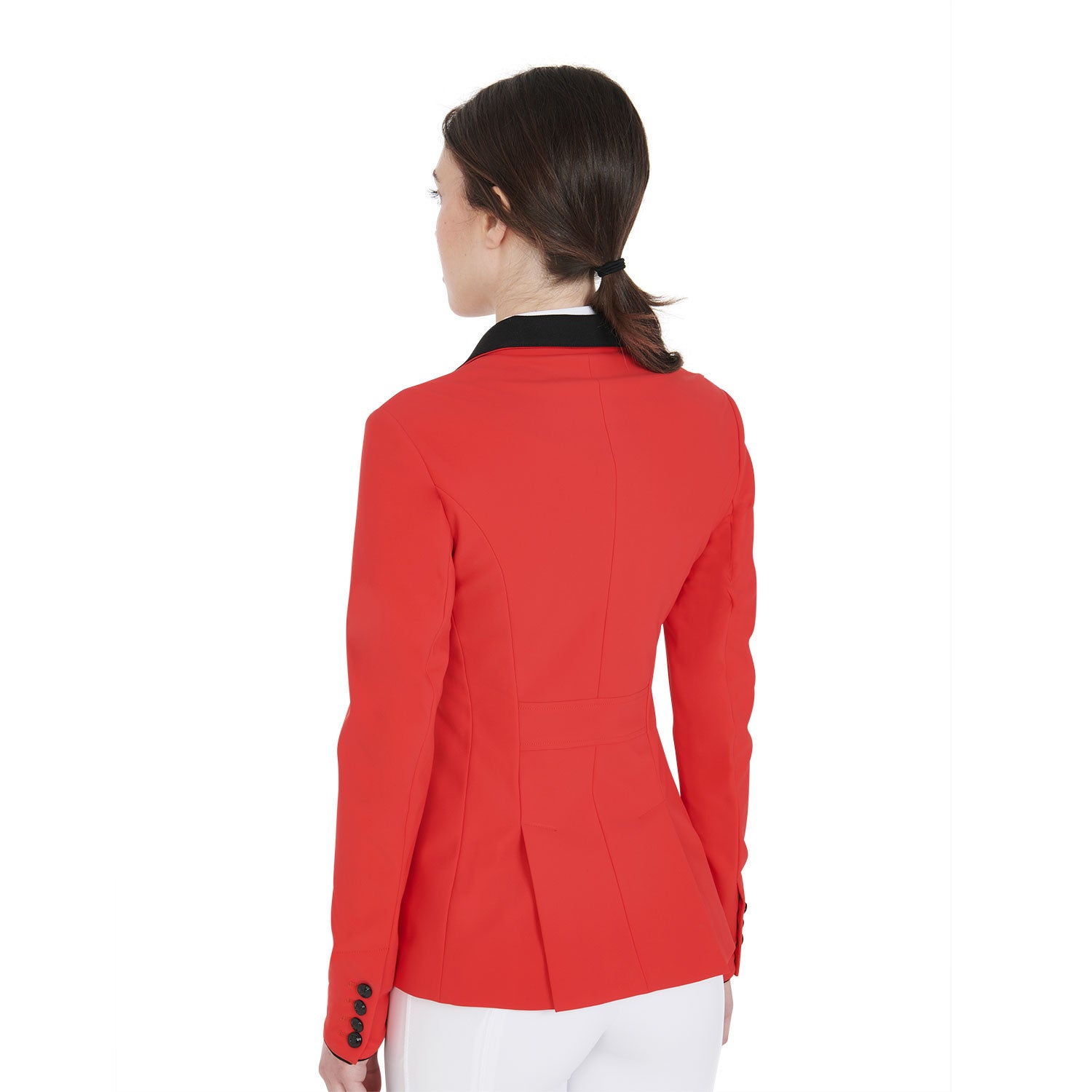 Chaqueta de mujer de concurso de tres botones Equestro - Red/Black