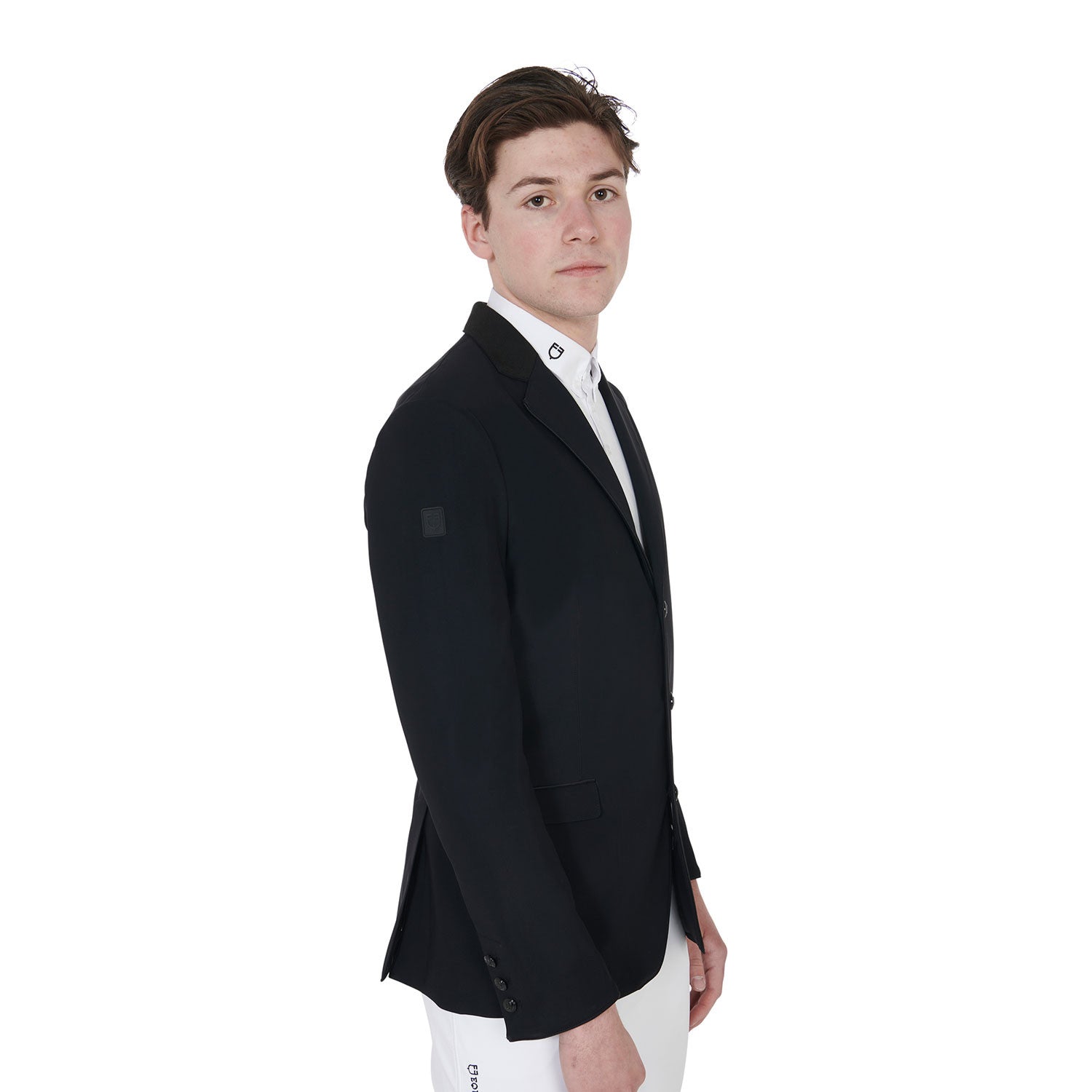 Chaqueta de hombre de concurso de tres botones Equestro - Negro