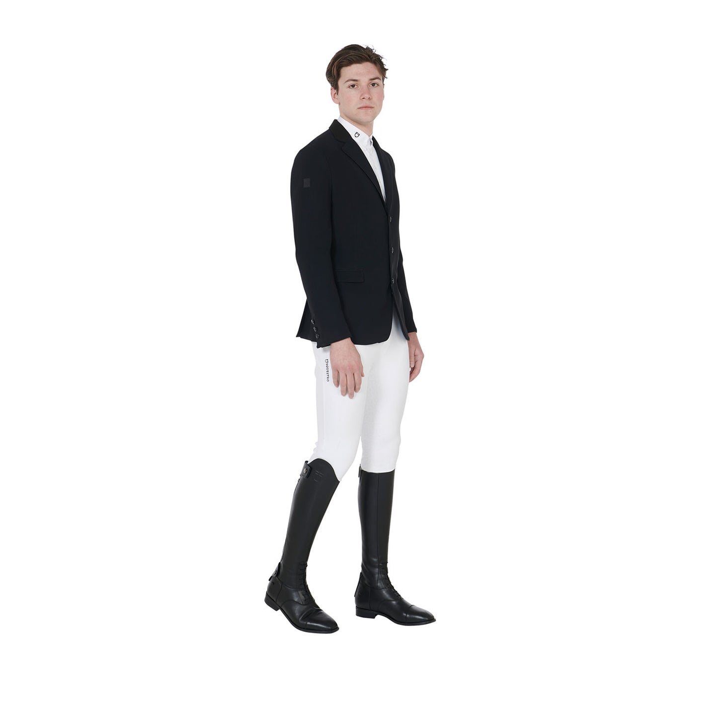 Chaqueta de hombre de concurso de tres botones Equestro - Negro