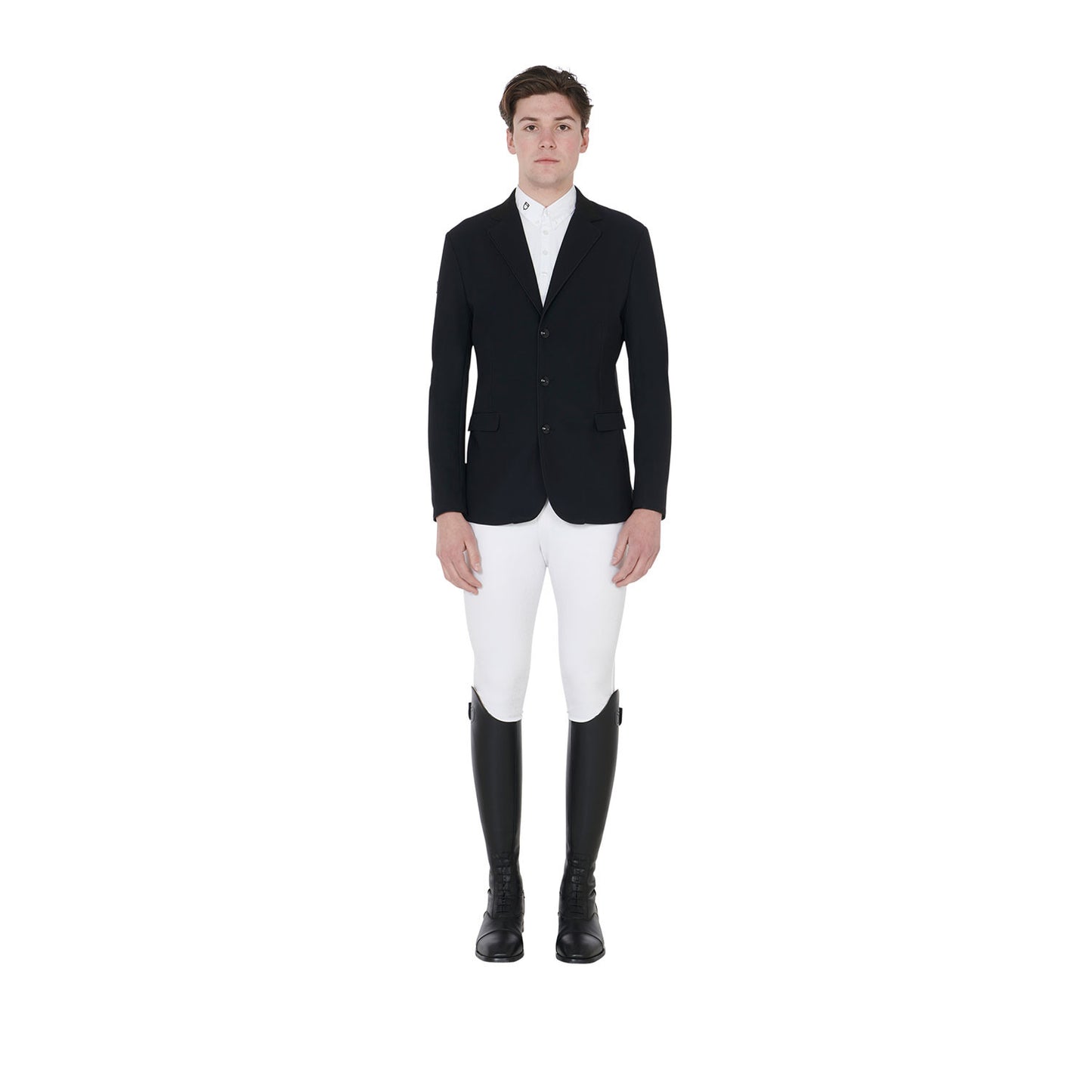 Chaqueta de hombre de concurso de tres botones Equestro - Negro