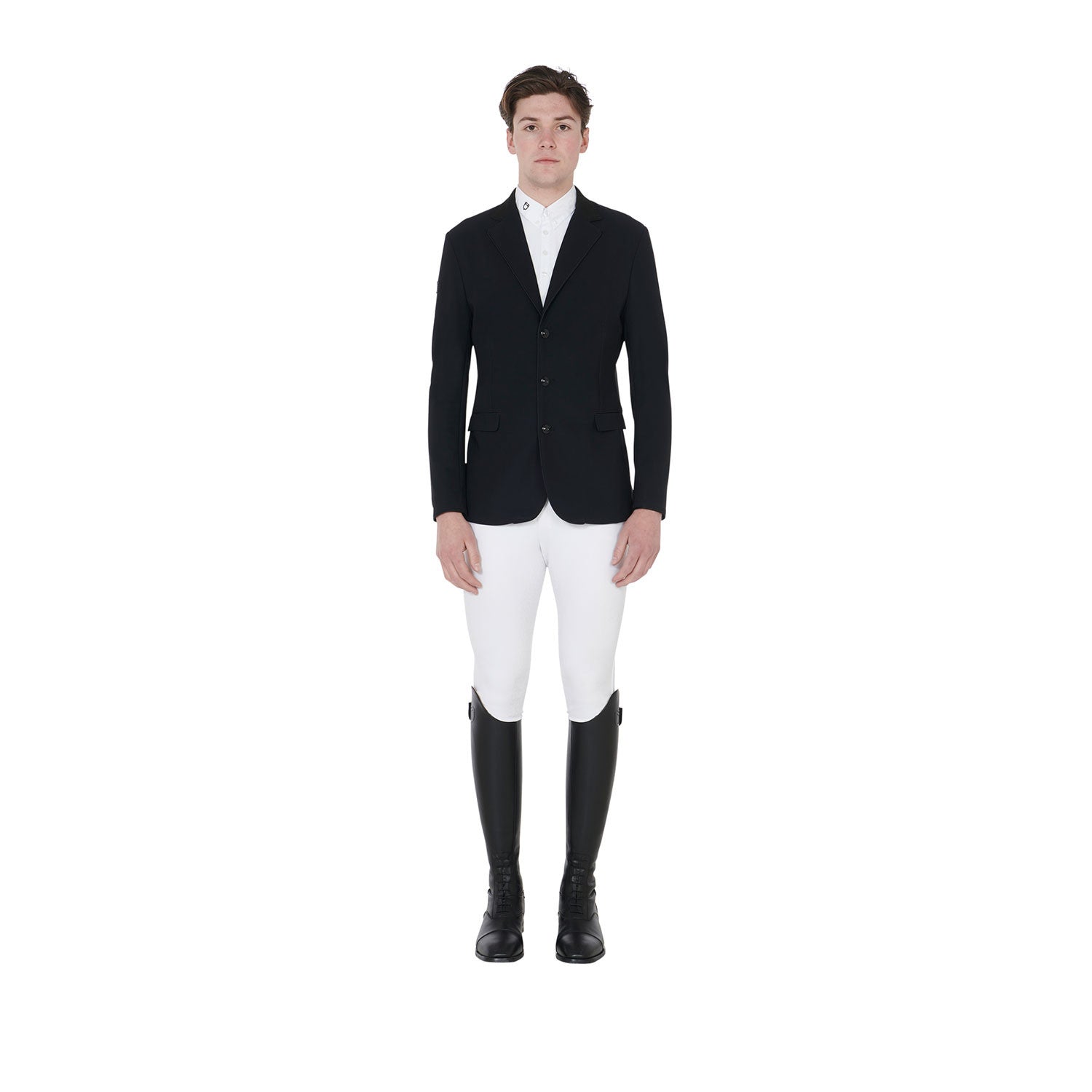 Chaqueta de hombre de concurso de tres botones Equestro - Negro