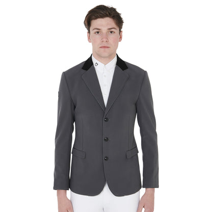 Chaqueta de hombre de concurso de tres botones Equestro - Grey/Black