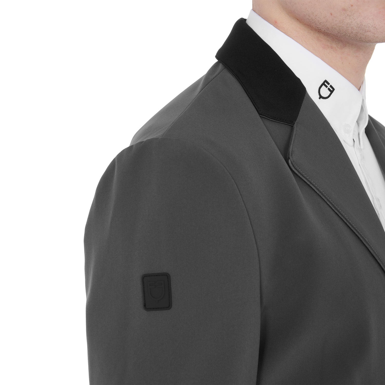 Chaqueta de hombre de concurso de tres botones Equestro - Grey/Black