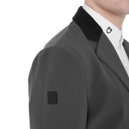 Chaqueta de hombre de concurso de tres botones Equestro - Grey/Black