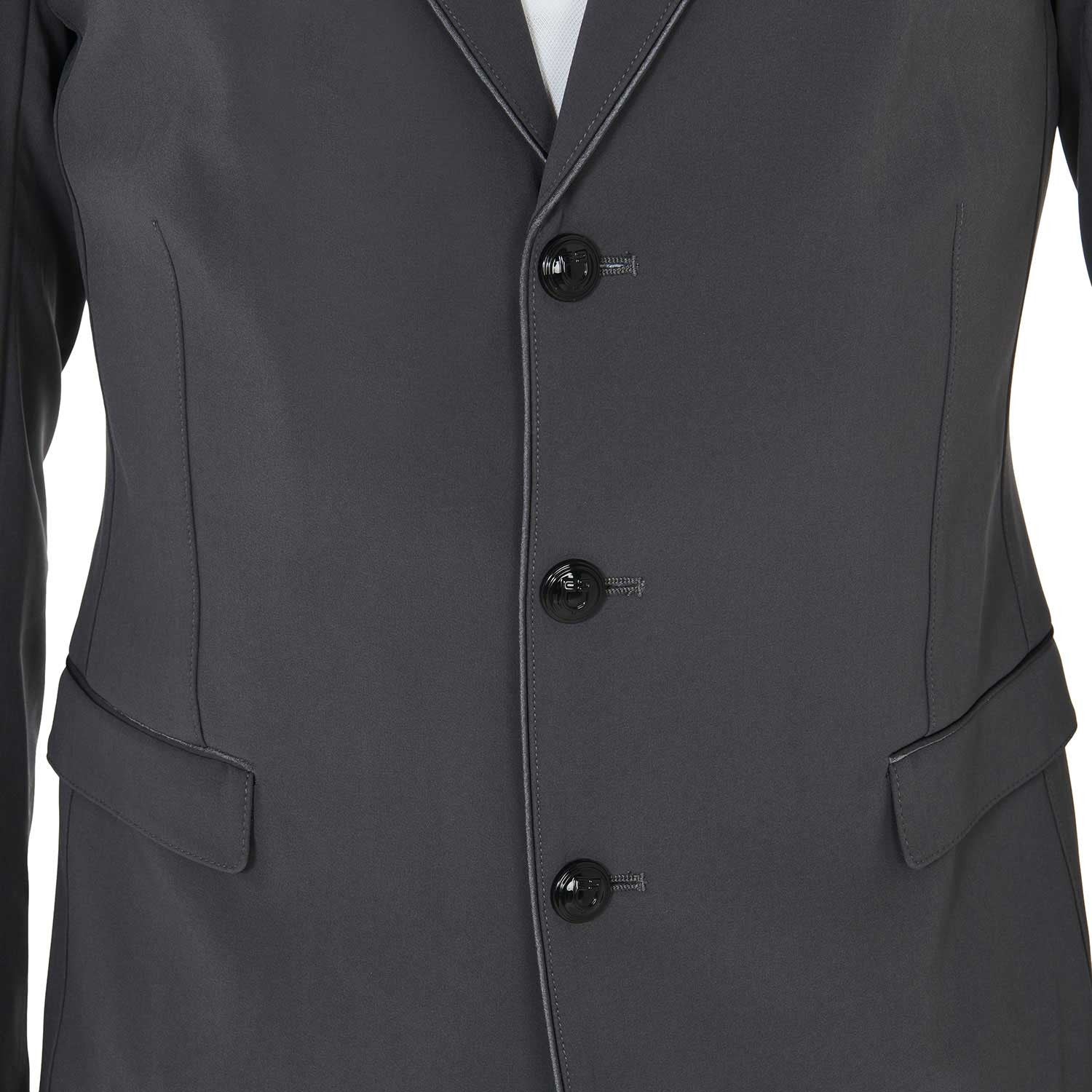 Chaqueta de hombre de concurso de tres botones Equestro - Grey/Black