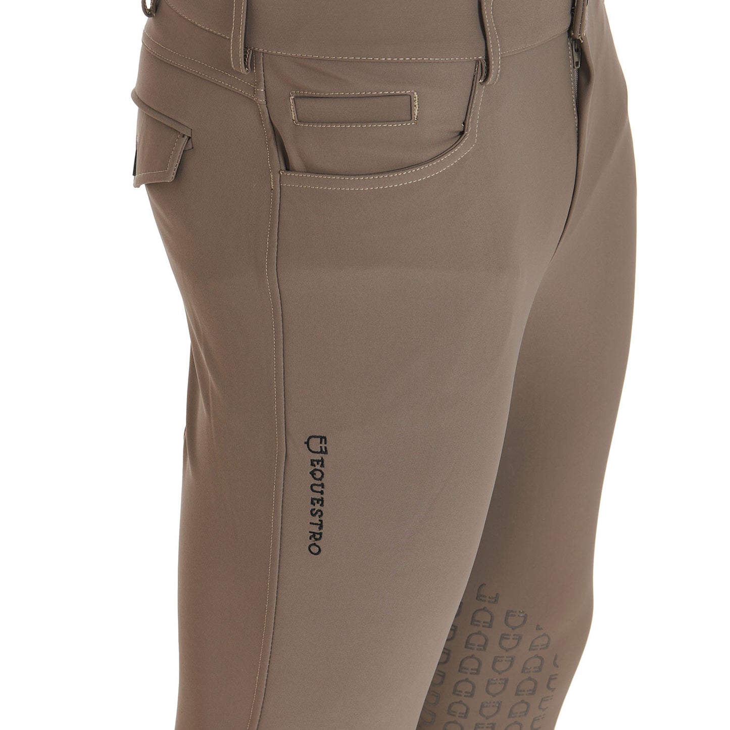 Pantalones de hombre slim fit grip con logo Equestro - Walnut