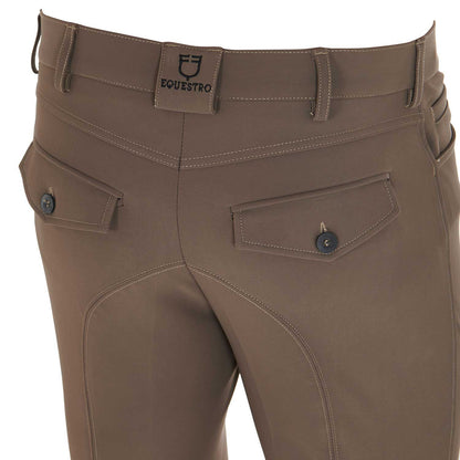 Pantalones de hombre slim fit grip con logo Equestro - Walnut