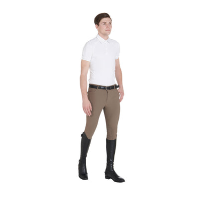 Pantalones de hombre slim fit grip con logo Equestro - Walnut
