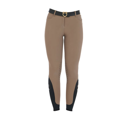 Pantalones de mujer slim fit grip con logo Equestro - Walnut