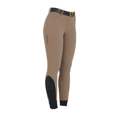 Pantalones de mujer slim fit grip con logo Equestro - Walnut