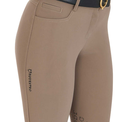 Pantalones de mujer slim fit grip con logo Equestro - Walnut