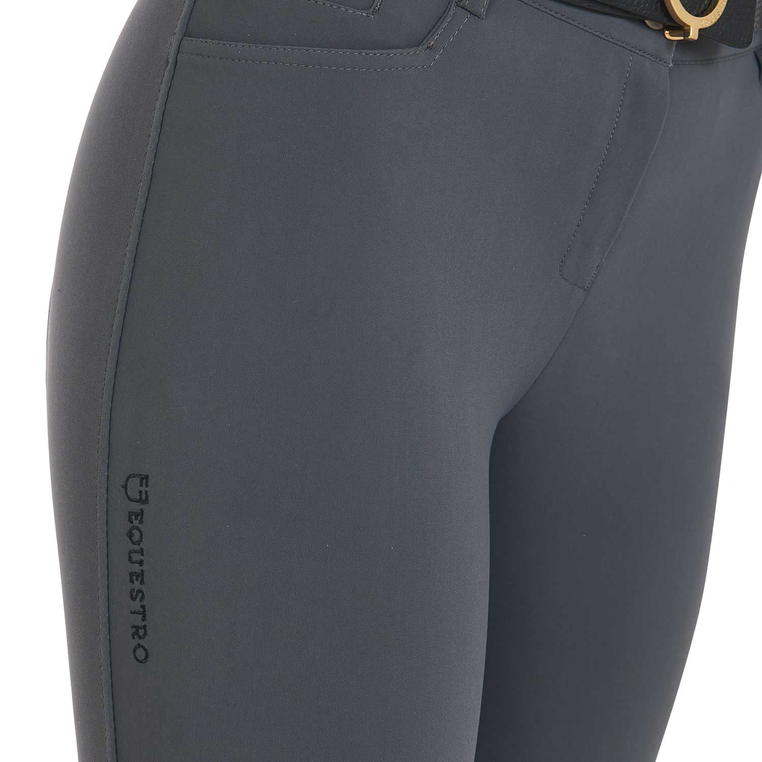 Pantalones de mujer slim fit grip con logo Equestro - Asphalt