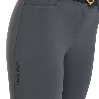 Pantalones de mujer slim fit grip con logo Equestro - Asphalt