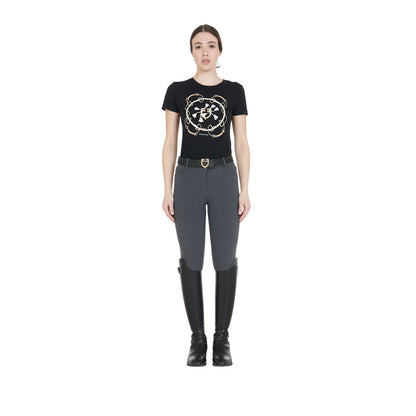 Pantalones de mujer slim fit grip con logo Equestro - Asphalt