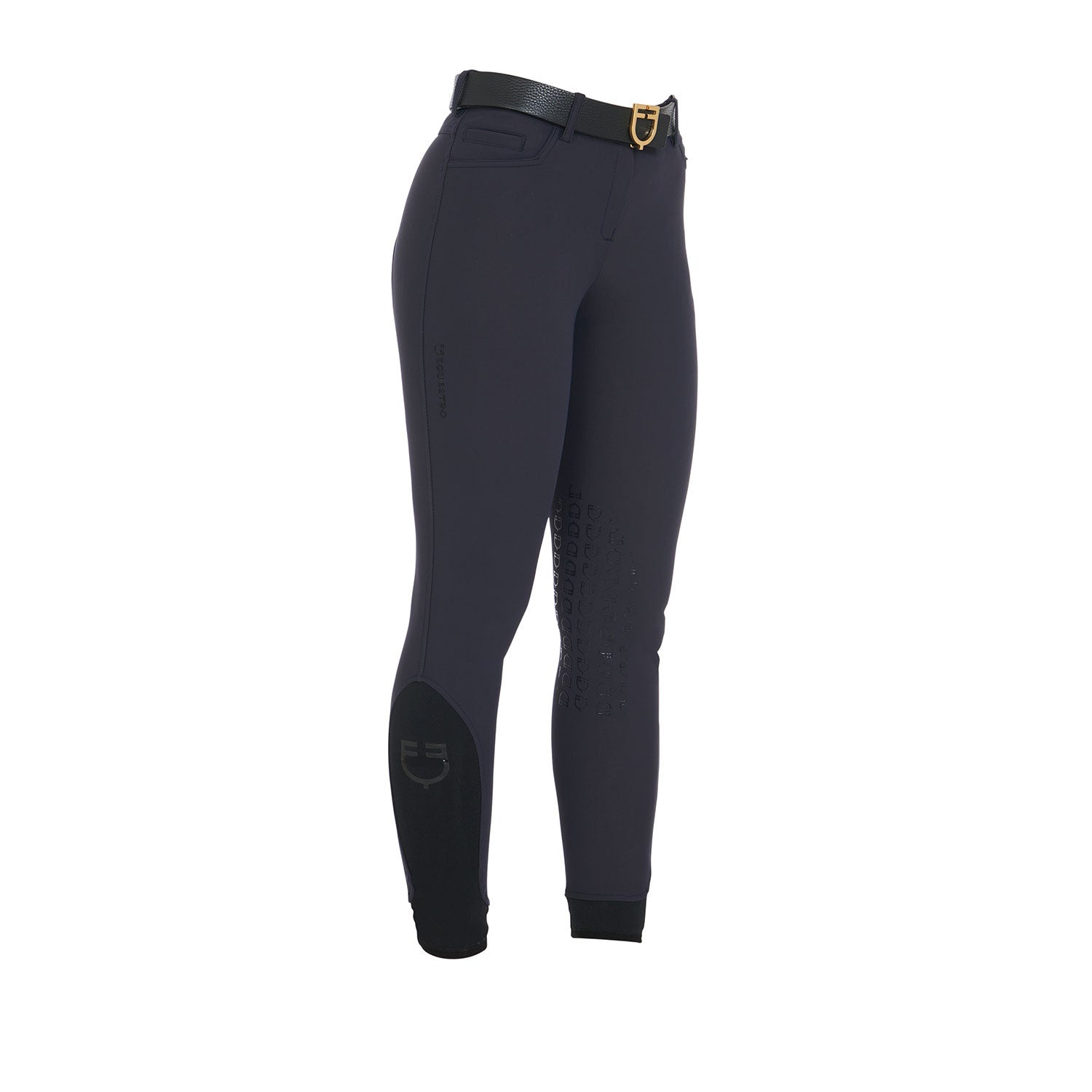 Pantalones de mujer slim fit grip con logo Equestro - Azul marino