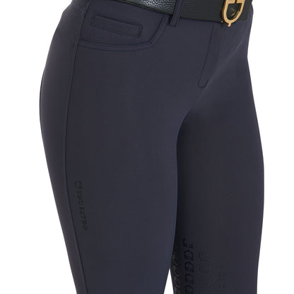 Pantalones de mujer slim fit grip con logo Equestro - Azul marino