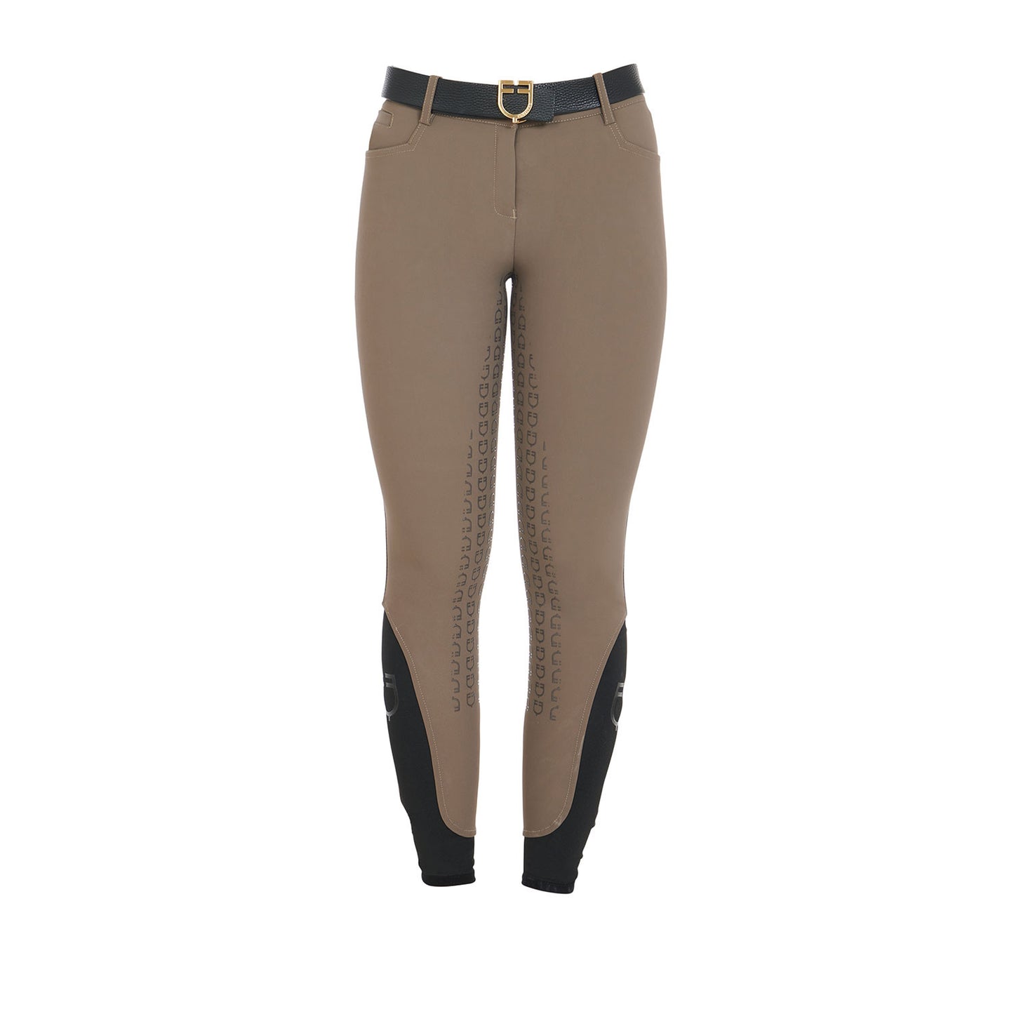 Pantalones de mujer slim fit full grip Equestro - Walnut