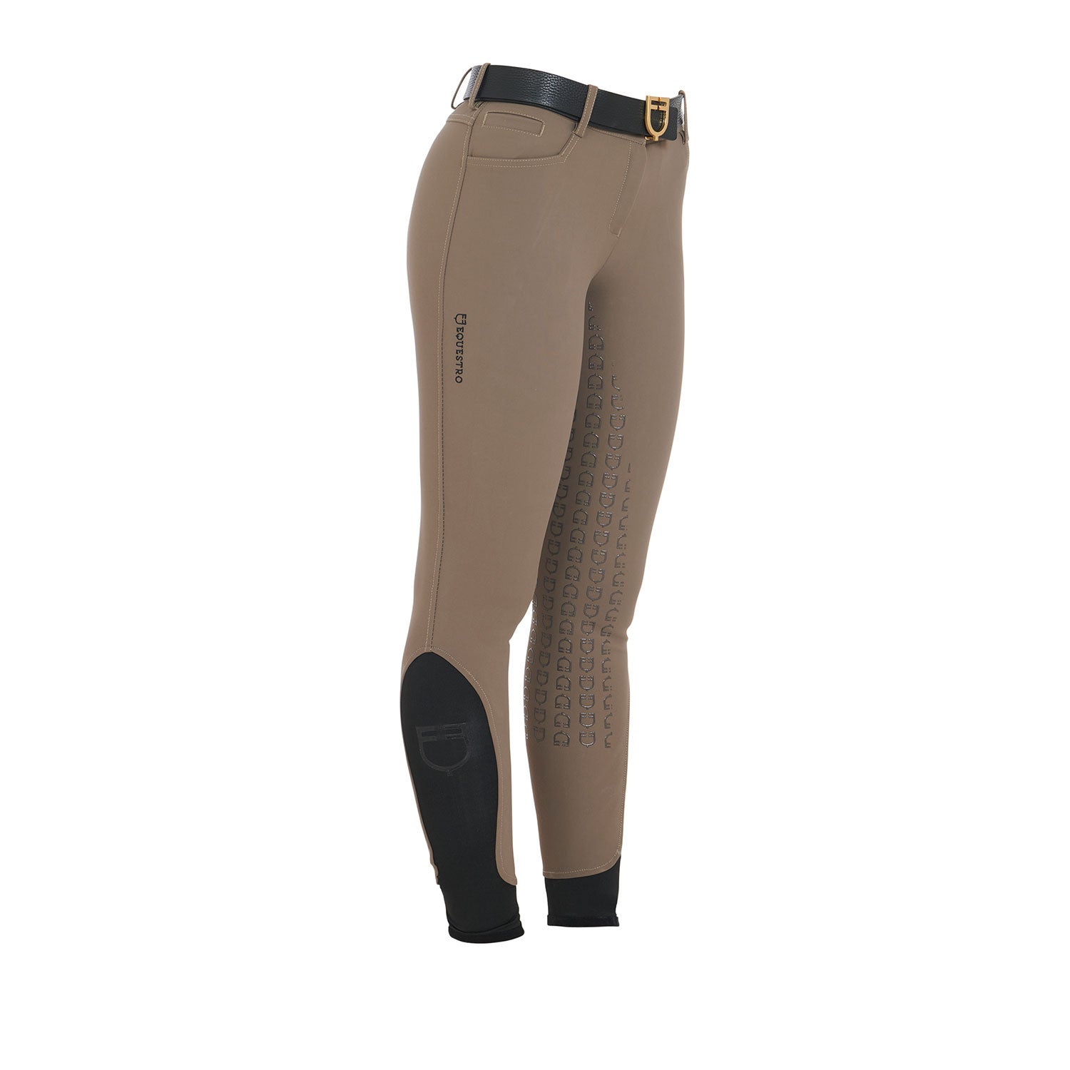 Pantalones de mujer slim fit full grip Equestro - Walnut
