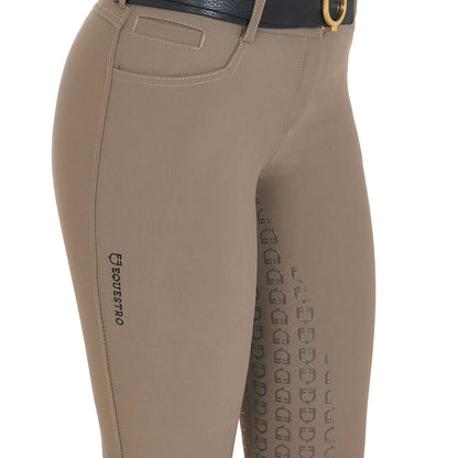 Pantalones de mujer slim fit full grip Equestro - Walnut