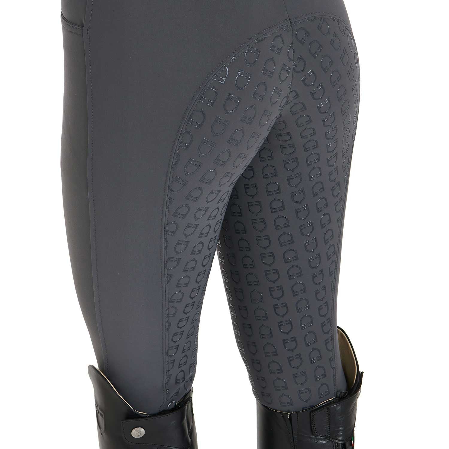 Pantalones de mujer slim fit full grip Equestro - Asphalt