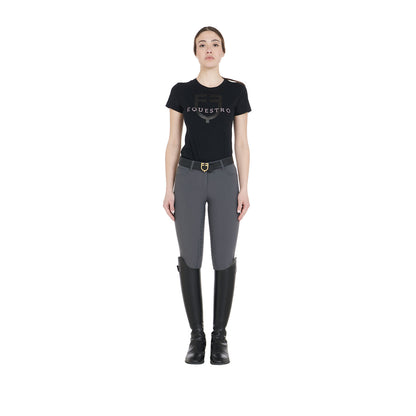 Pantalones de mujer slim fit full grip Equestro - Asphalt