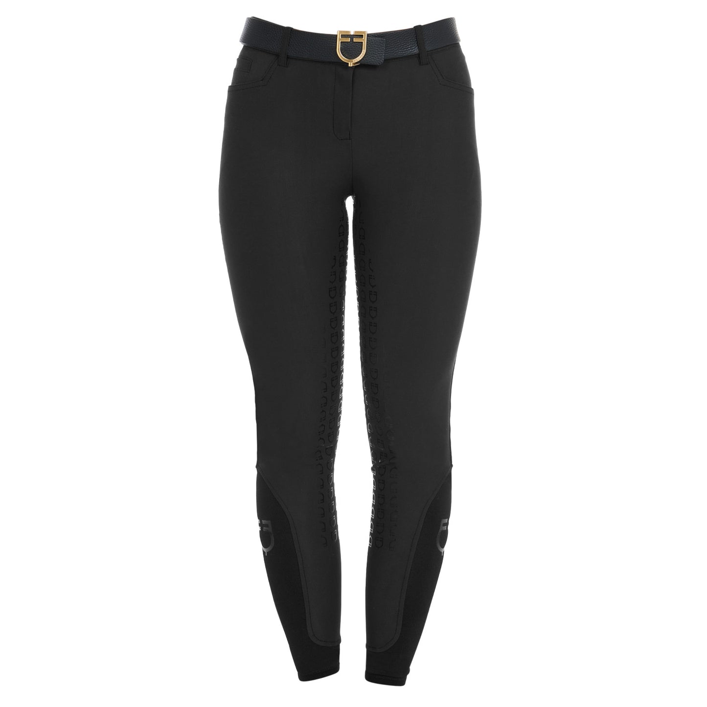 Pantalones de mujer slim fit full grip Equestro - Negro