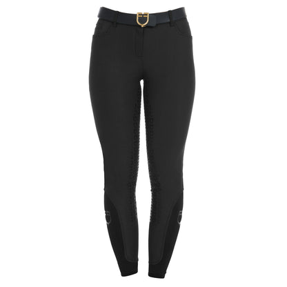 Pantalones de mujer slim fit full grip Equestro - Negro