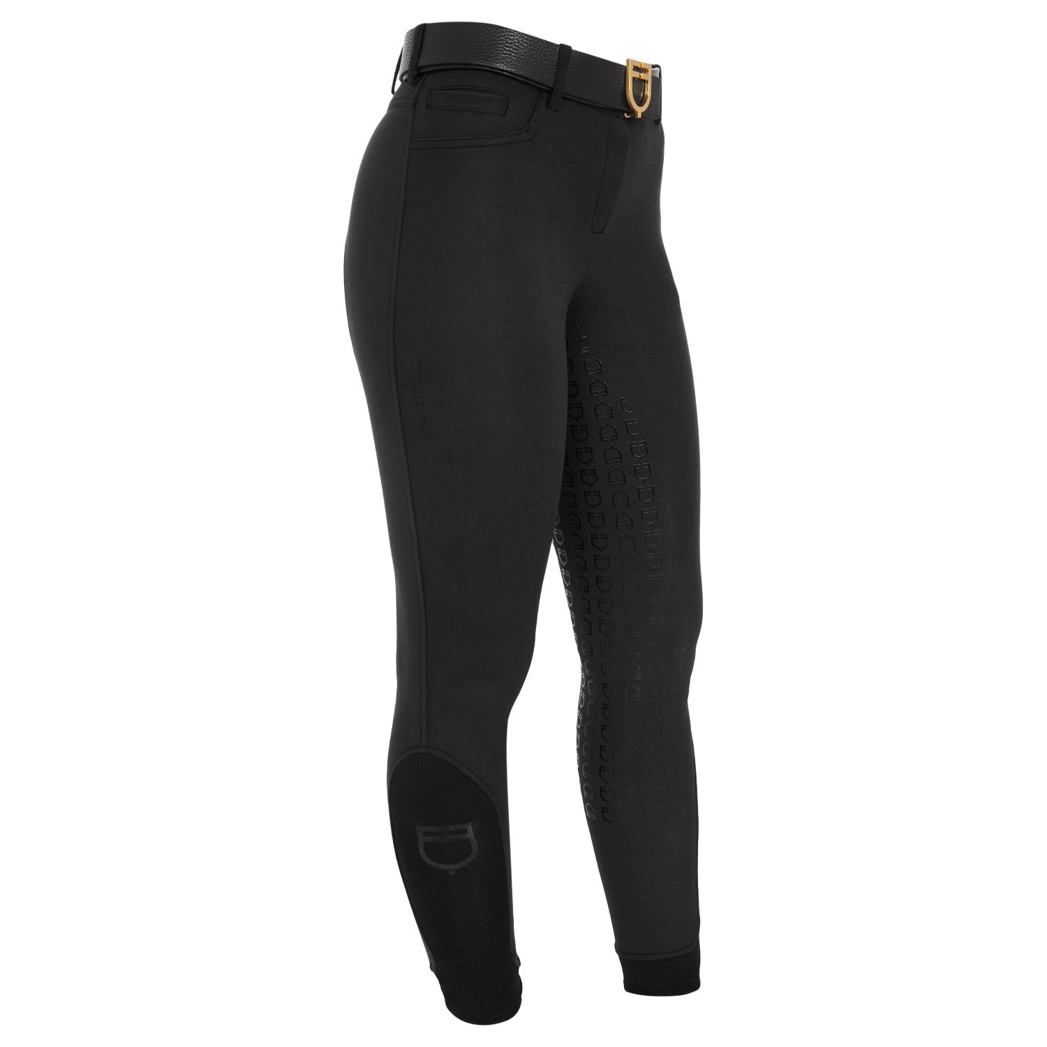 Pantalones de mujer slim fit full grip Equestro - Negro