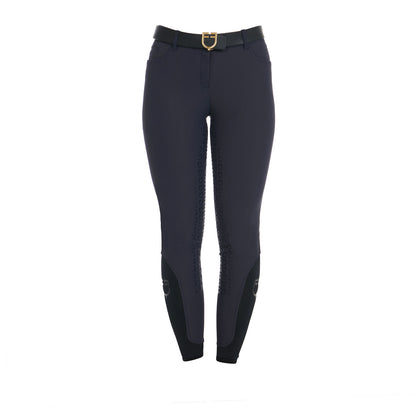 Pantalones de mujer slim fit full grip Equestro - Azul marino