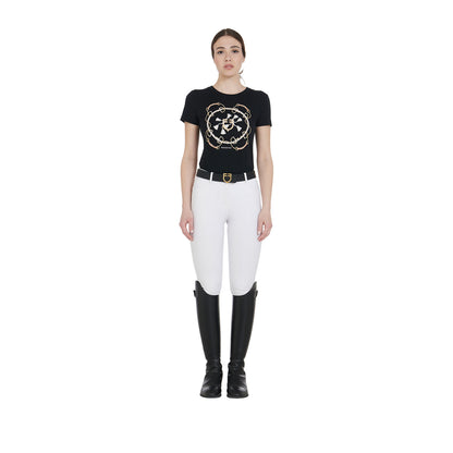 Pantalones de mujer slim fit full grip Equestro - Blanco