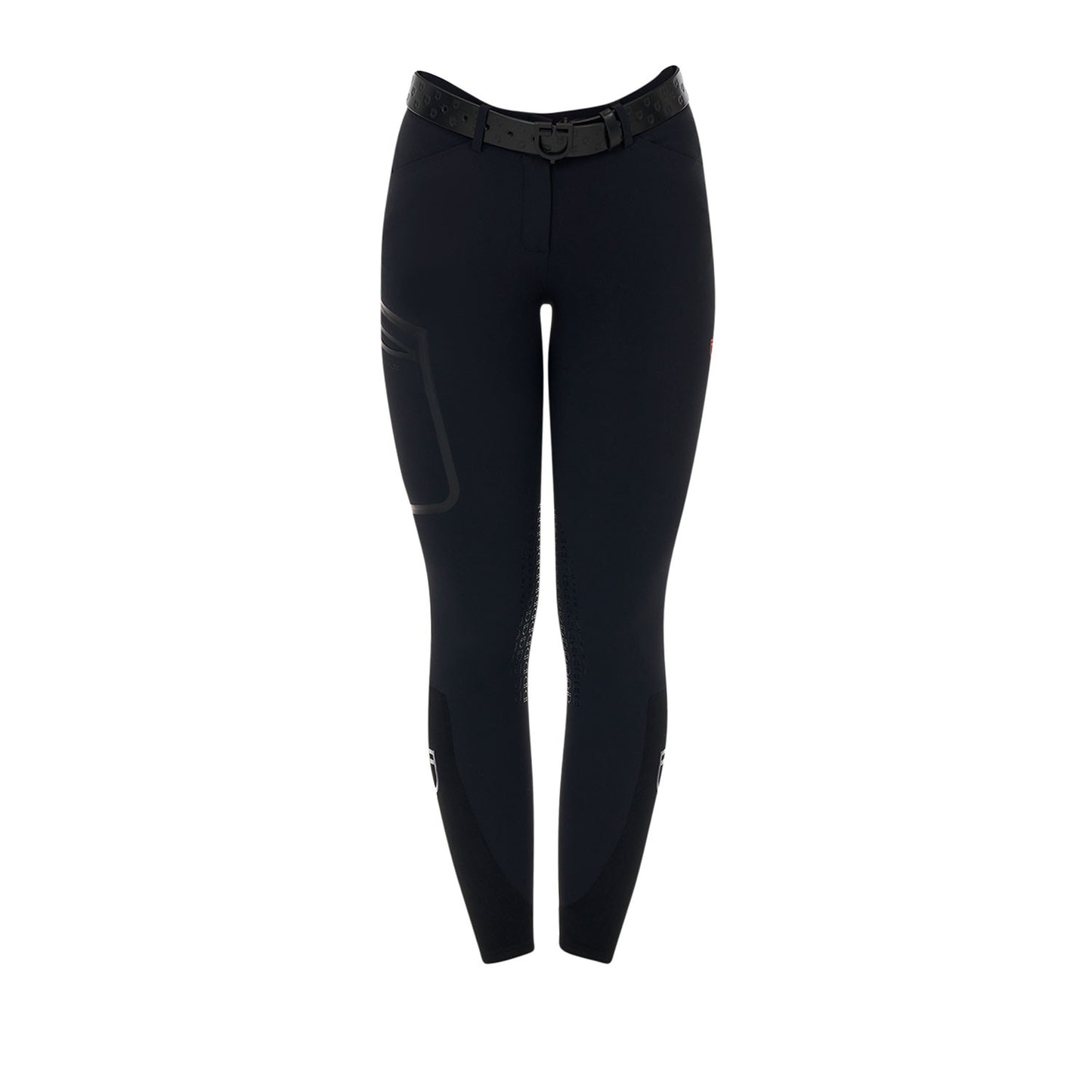 Pantalón slim fit mujer Equestro Ridertechnology costuras termoselladas - Negro