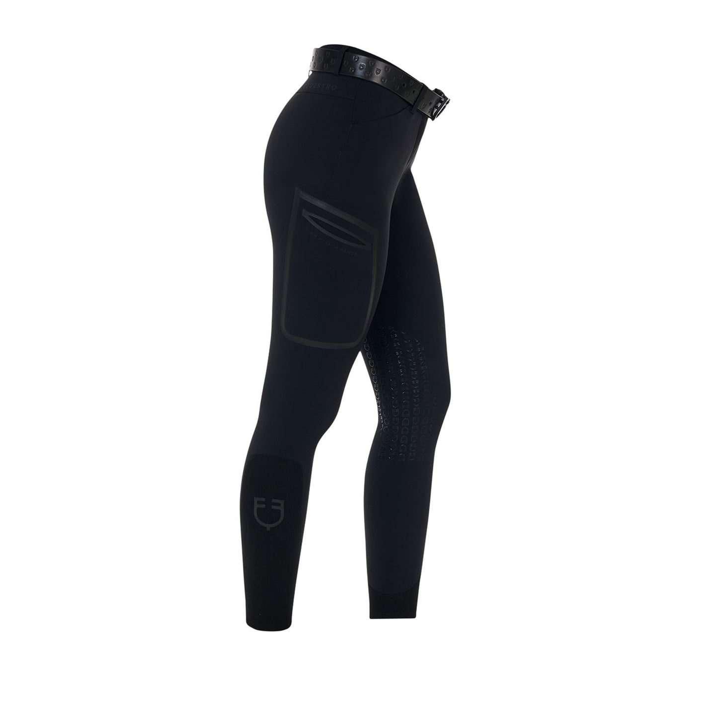 Pantalón slim fit mujer Equestro Ridertechnology costuras termoselladas - Negro