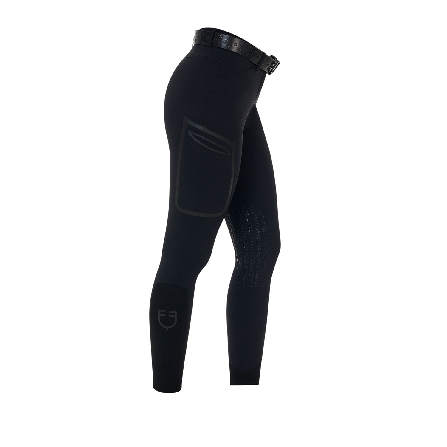 Pantalón slim fit mujer Equestro Ridertechnology costuras termoselladas - Negro