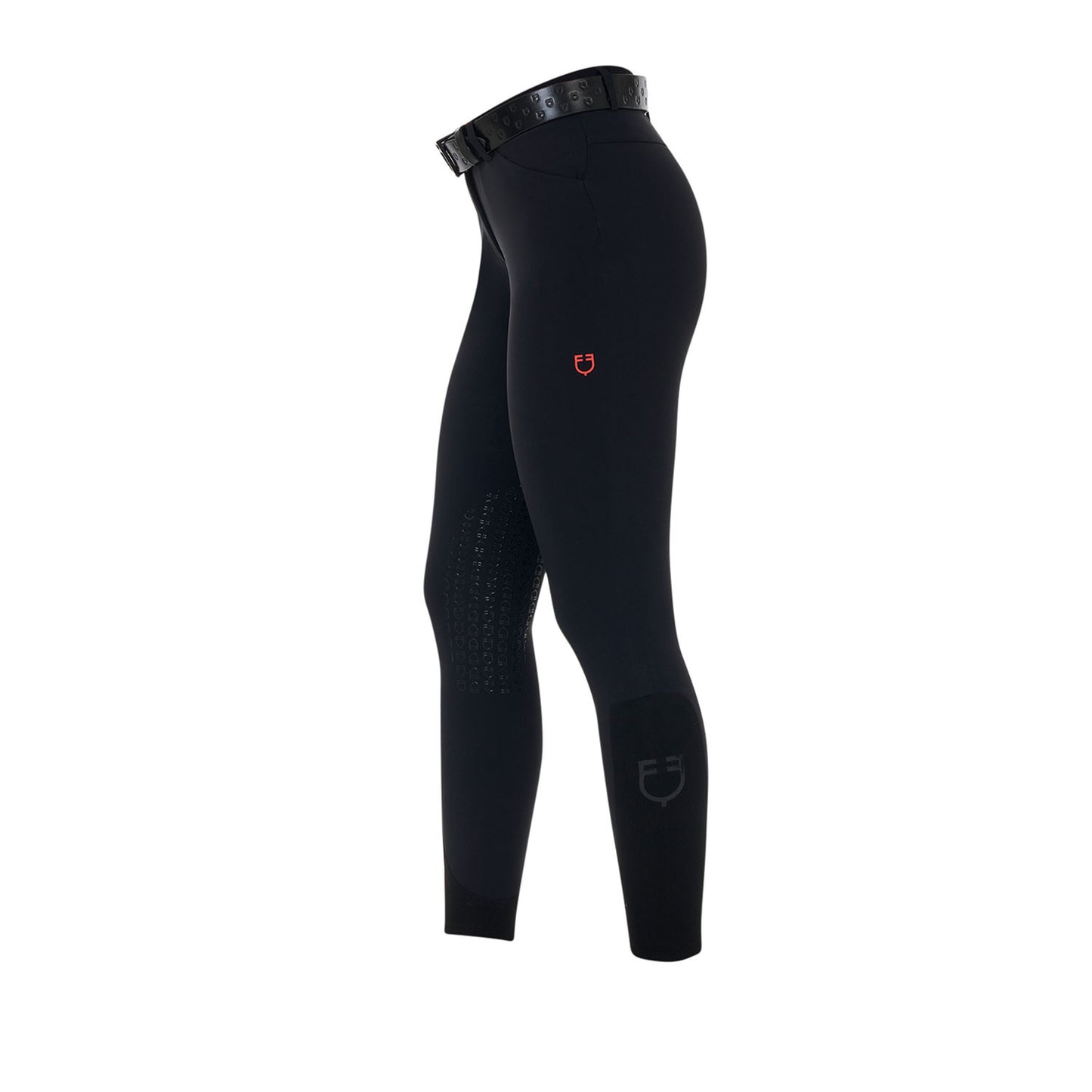 Pantalón slim fit mujer Equestro Ridertechnology costuras termoselladas - Negro