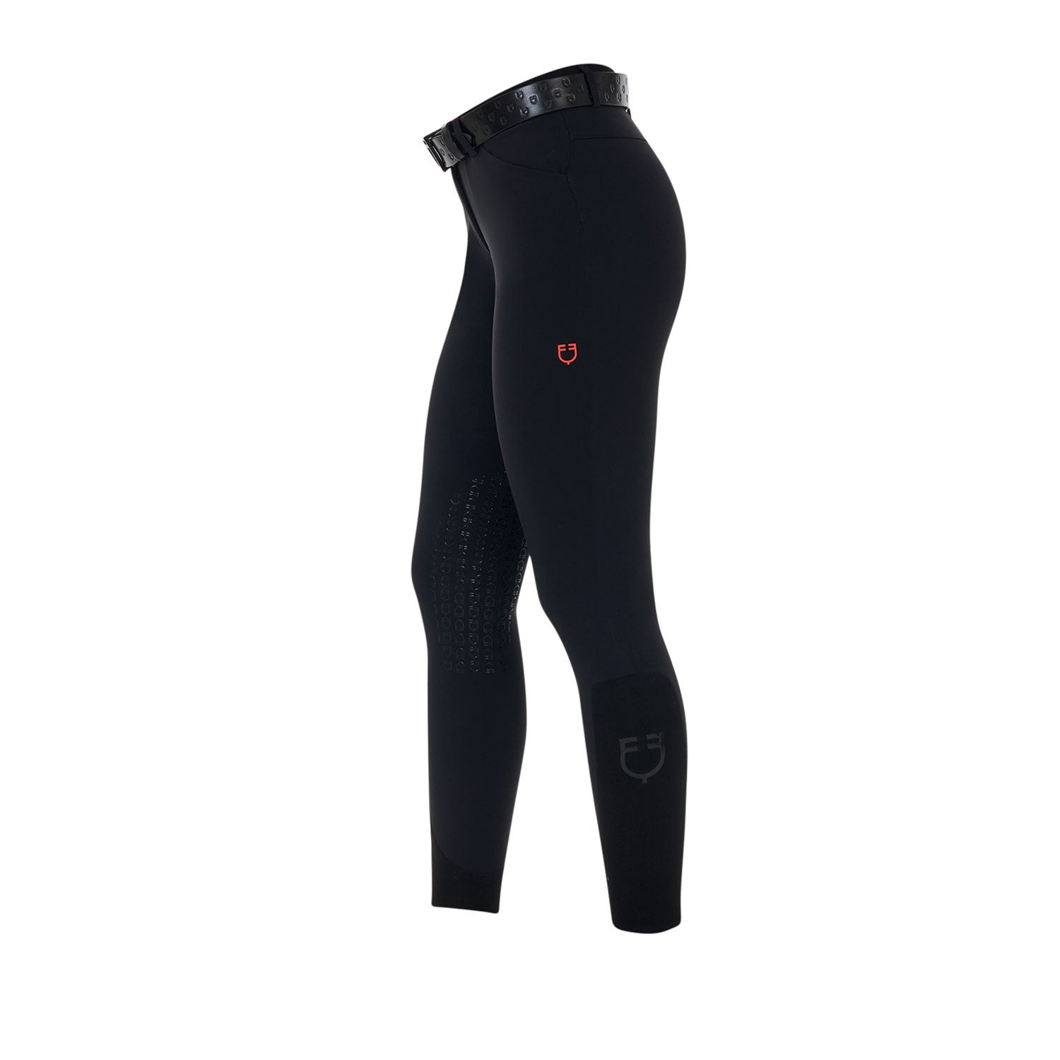 Pantalón slim fit mujer Equestro Ridertechnology costuras termoselladas - Negro