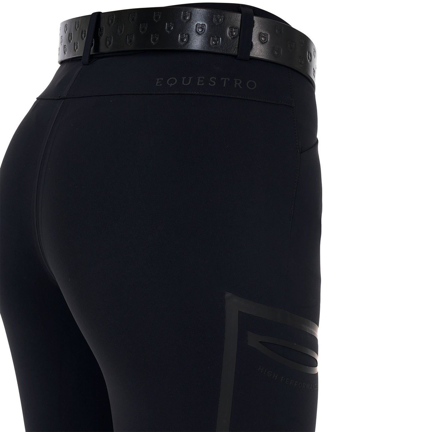 Pantalón slim fit mujer Equestro Ridertechnology costuras termoselladas - Negro