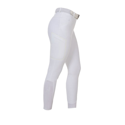 Pantalón slim fit mujer Equestro Ridertechnology costuras termoselladas - Blanco