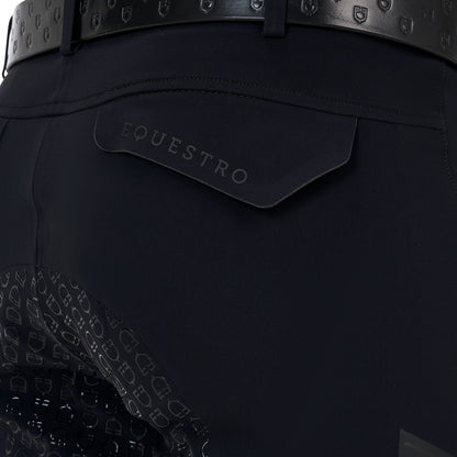Pantalón slim fit hombre Equestro Ridertechnology full grip - Negro