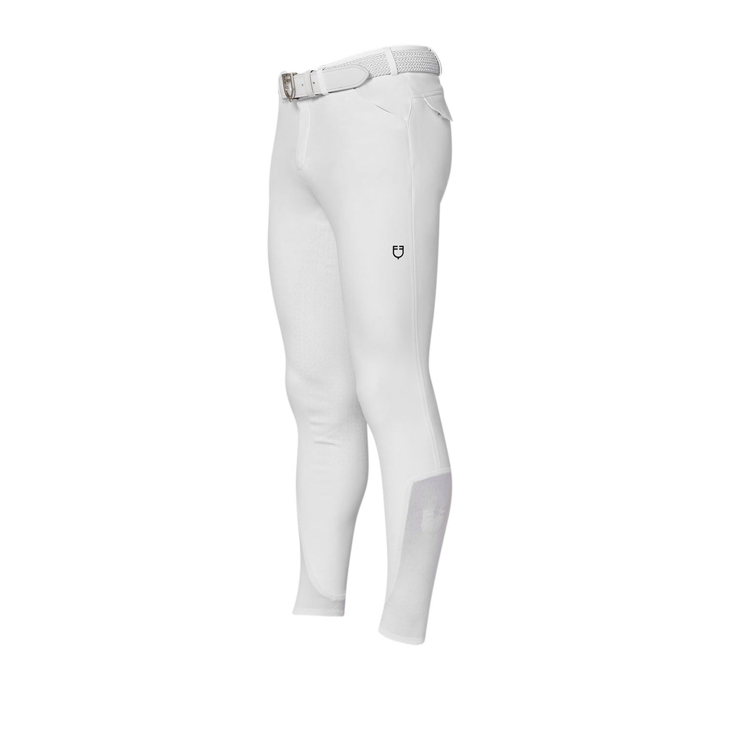 Pantalón slim fit hombre Equestro Ridertechnology full grip - Blanco