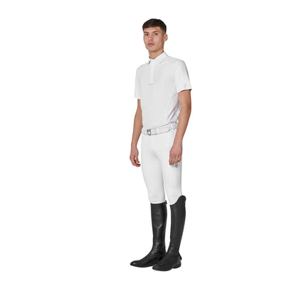 Pantalón slim fit hombre Equestro Ridertechnology full grip - Blanco