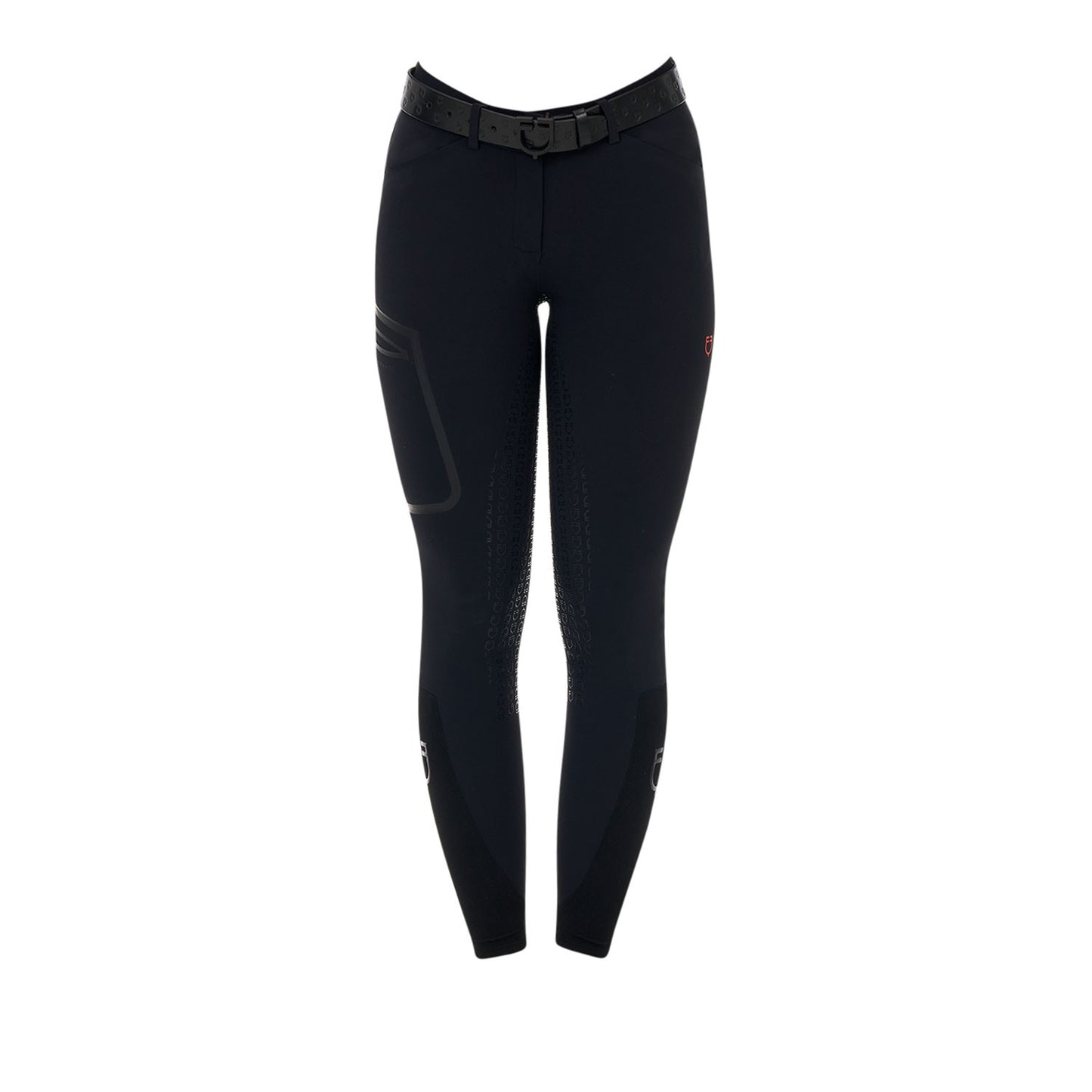 Pantalón slim fit mujer Equestro Ridertechnology full grip - Negro