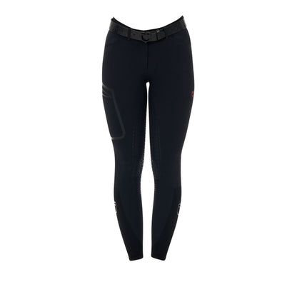 Pantalón slim fit mujer Equestro Ridertechnology full grip - Negro