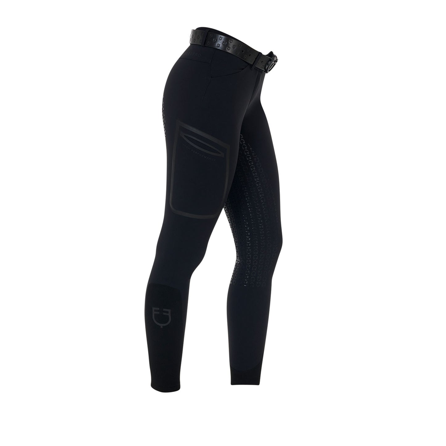 Pantalón slim fit mujer Equestro Ridertechnology full grip - Negro