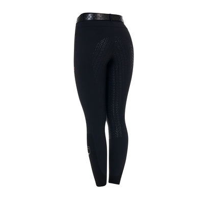 Pantalón slim fit mujer Equestro Ridertechnology full grip - Negro