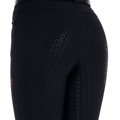 Pantalón slim fit mujer Equestro Ridertechnology full grip - Negro