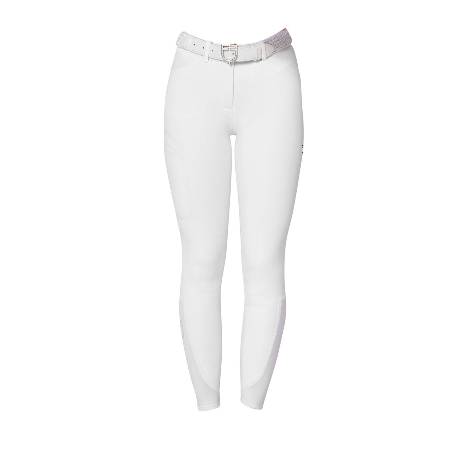 Pantalón slim fit mujer Equestro Ridertechnology full grip - Blanco